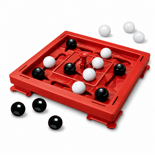 Rotating Marble Strategy Board Game – 2-Player Puzzle Challenge