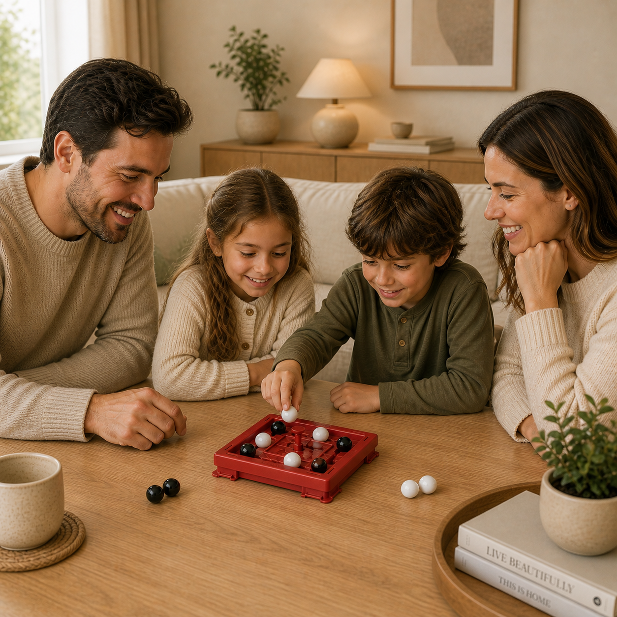 Rotating Marble Strategy Board Game – 2-Player Puzzle Challenge
