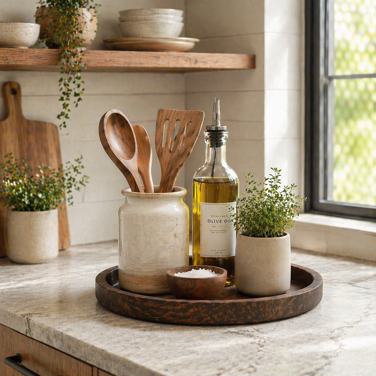 Rustic Wooden Decorative Tray for Coffee Table