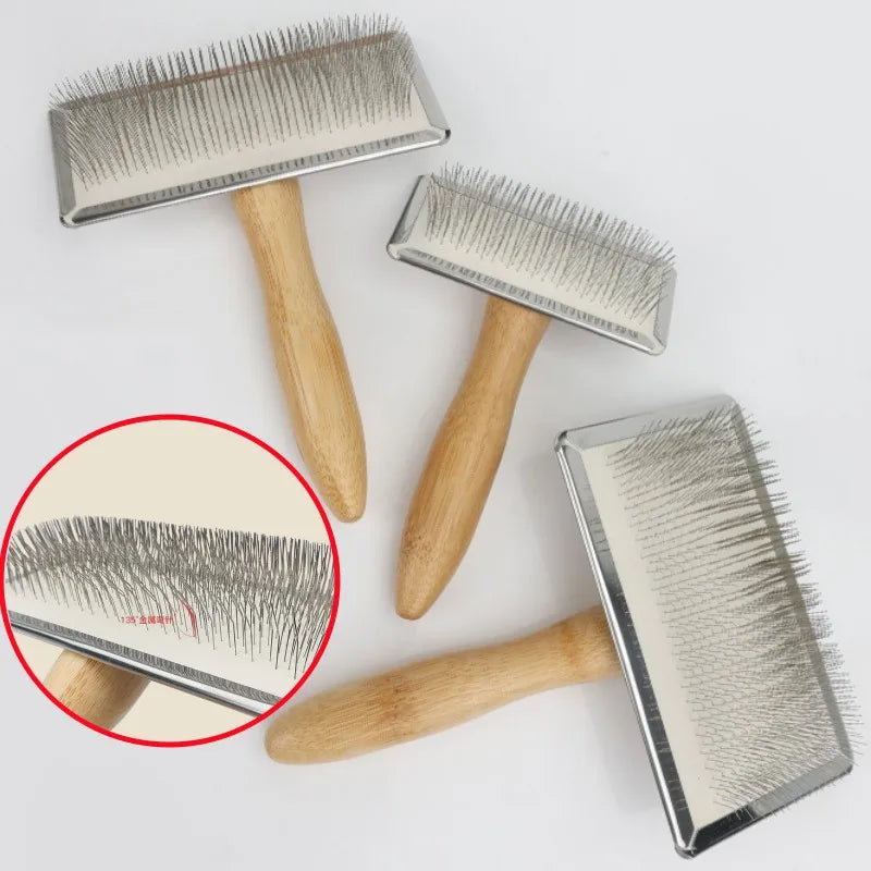Wooden Pet Grooming Brush – Dog & Cat Hair Removal Comb
