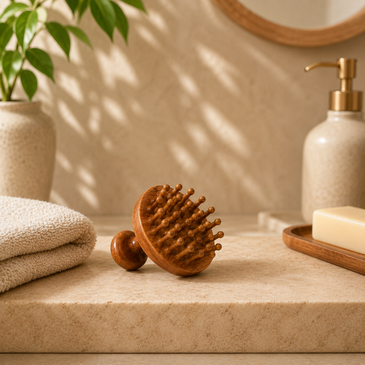 Sandalwood Scalp Massager Comb – Natural Relaxation & Hair Care Tool