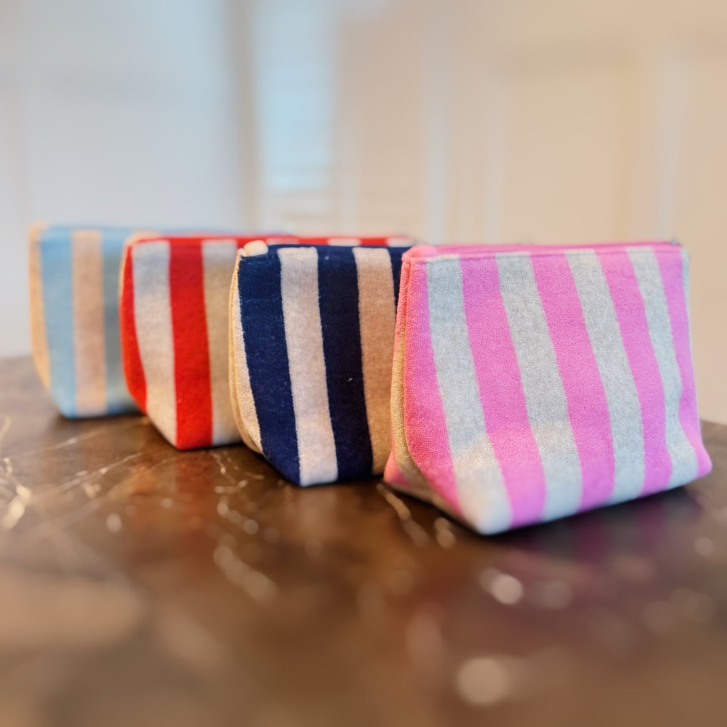 Striped Travel Cosmetic Pouch Organizer