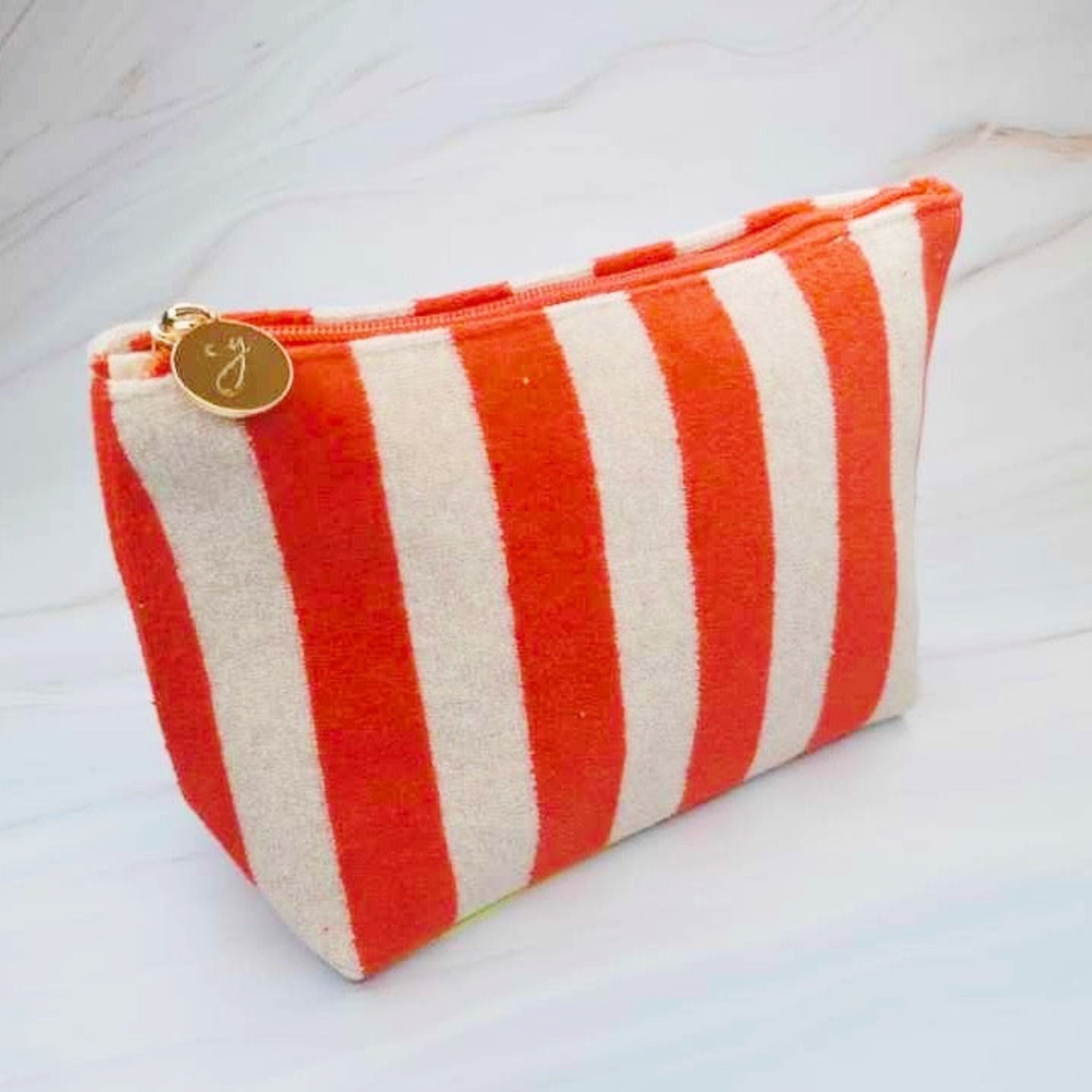 Striped Travel Cosmetic Pouch Organizer