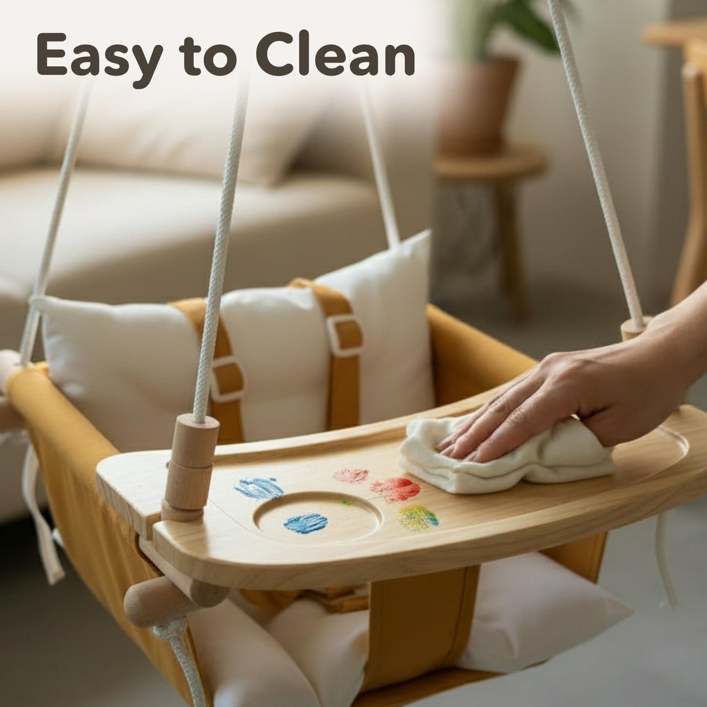 Wooden Activity Tray for Baby Swing – Montessori Play Table