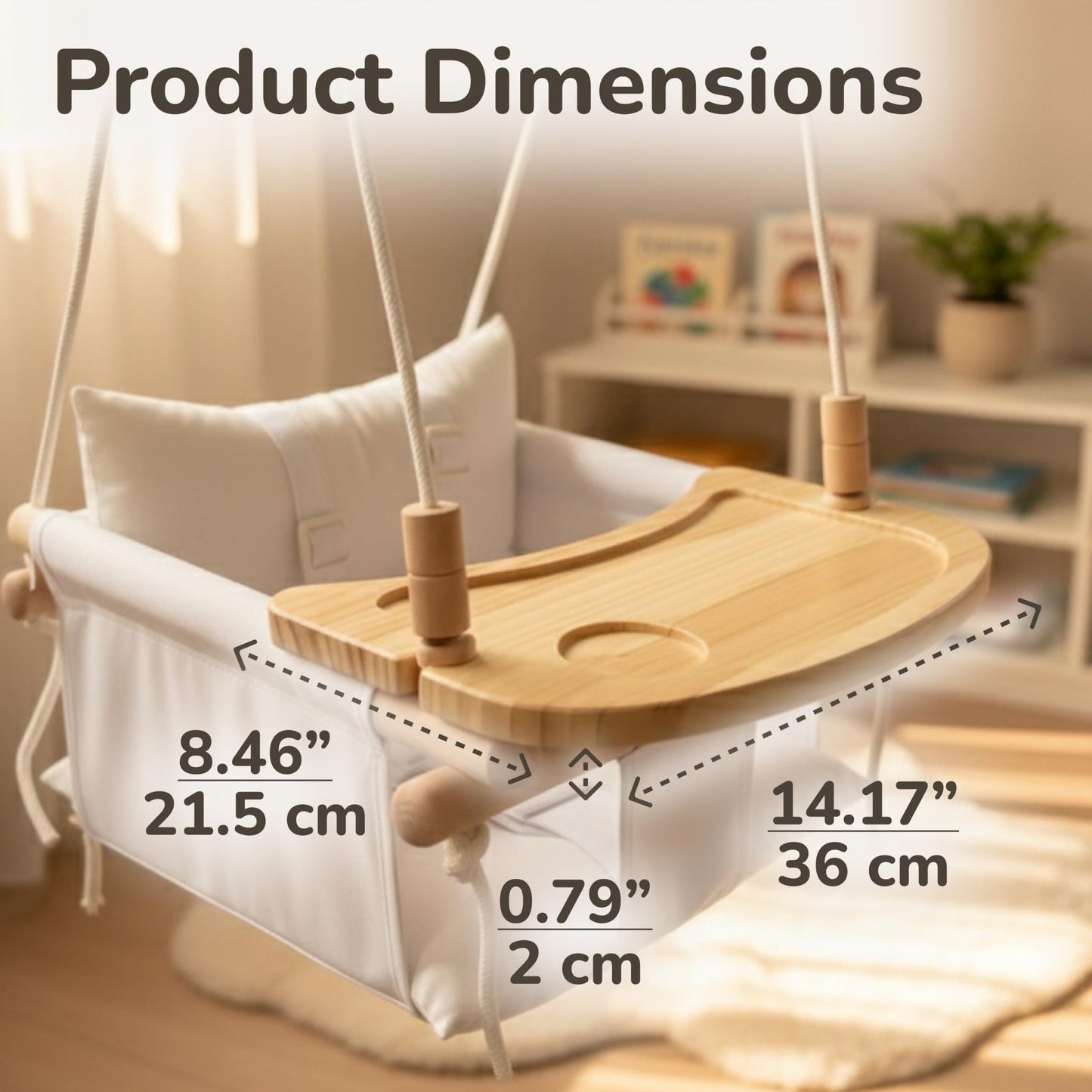 Wooden Activity Tray for Baby Swing – Montessori Play Table