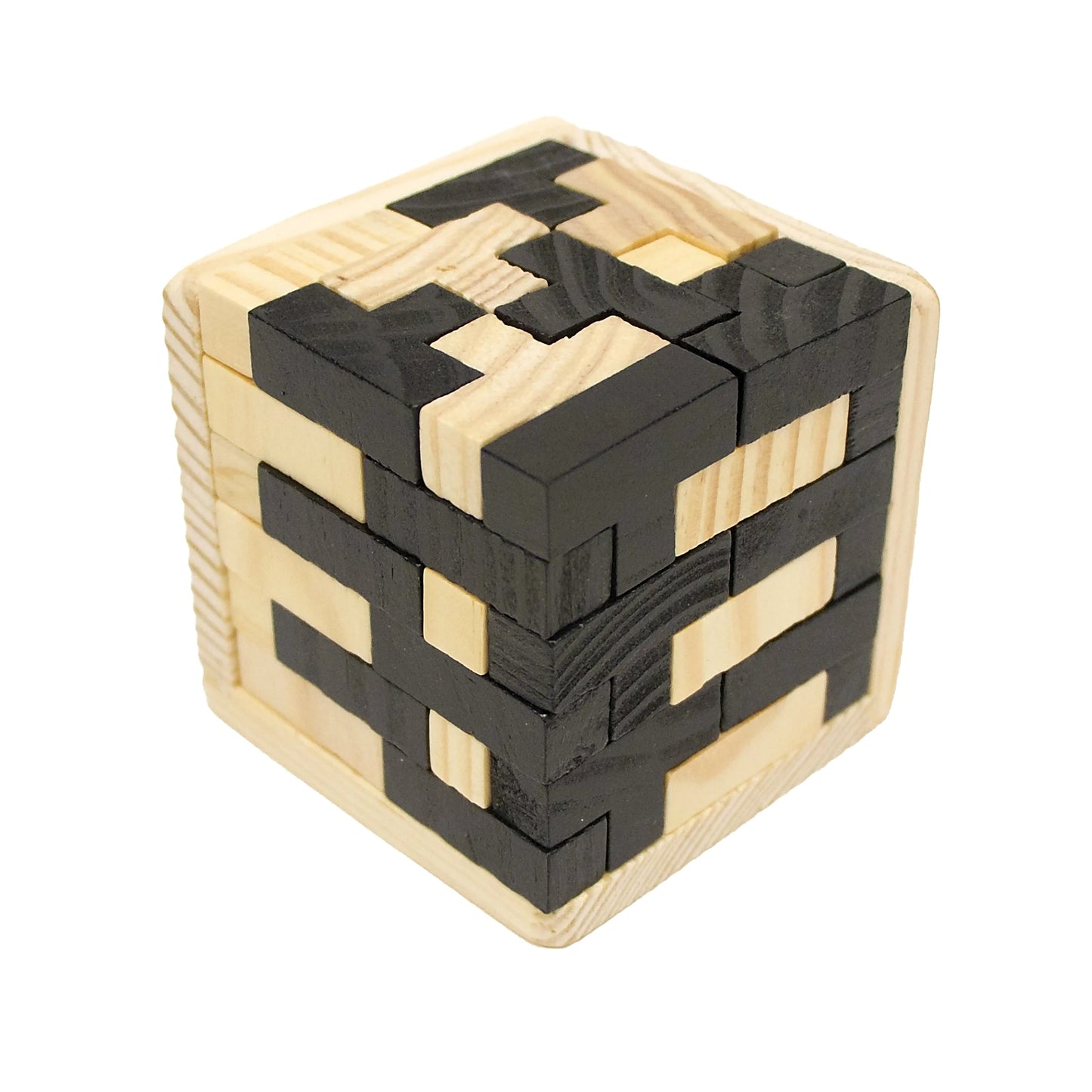 Wooden 3D Brain Puzzle Cube – Logic Challenge Game (54 Pieces)