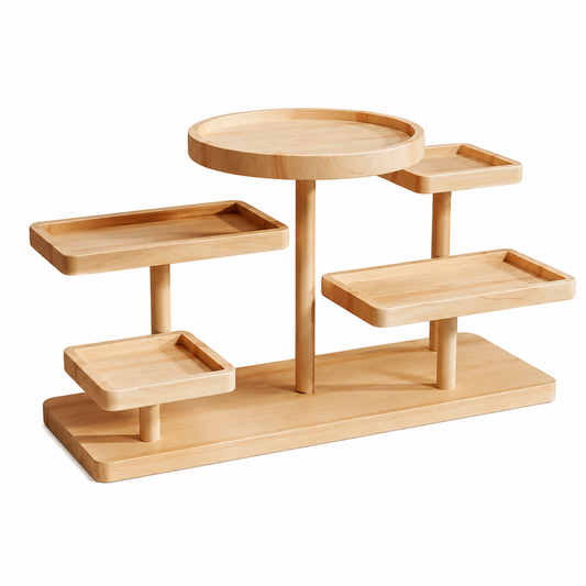 Wooden Multi-Tier Display Stand for Jewelry & Accessories