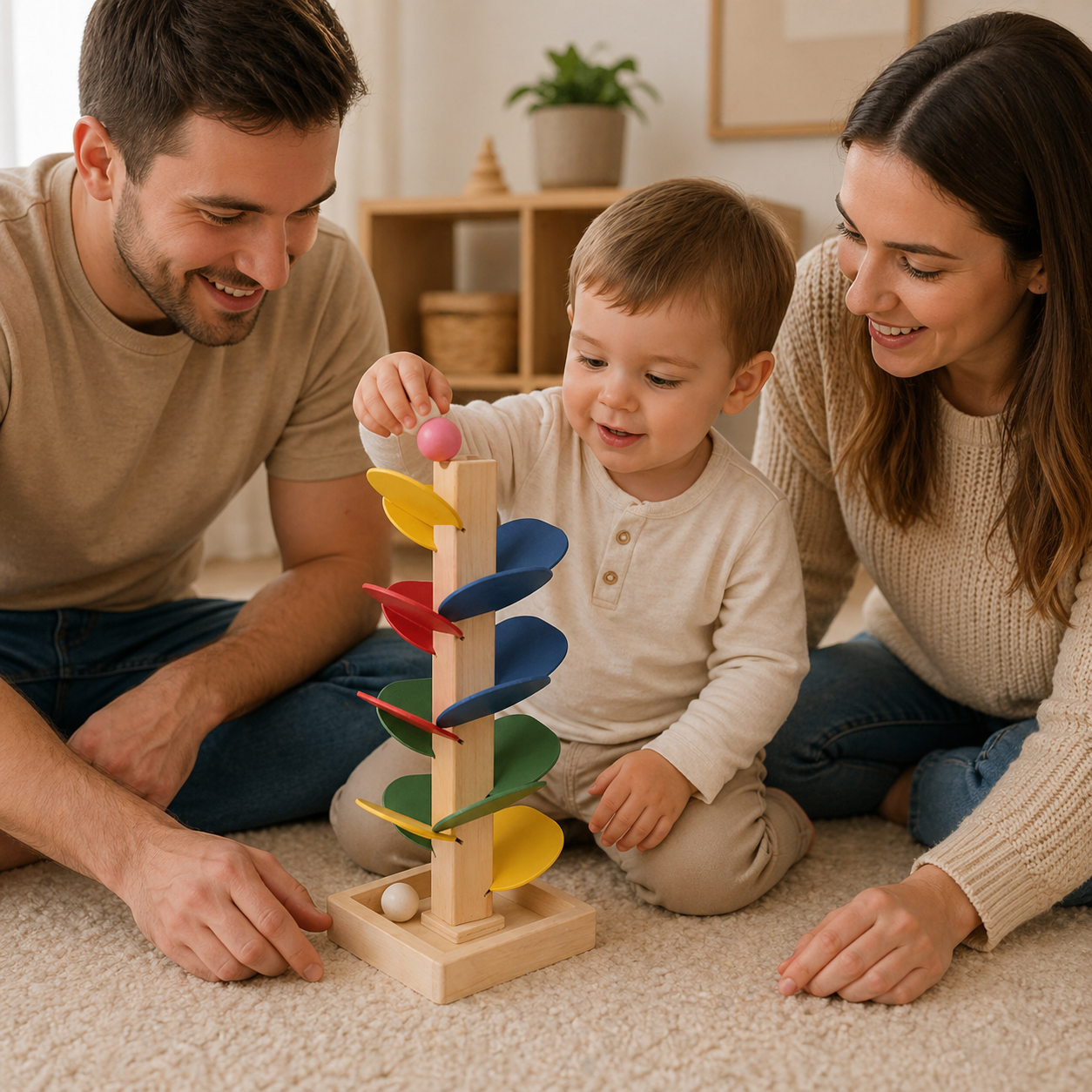 Wooden Musical Marble Tree Toy for Toddlers