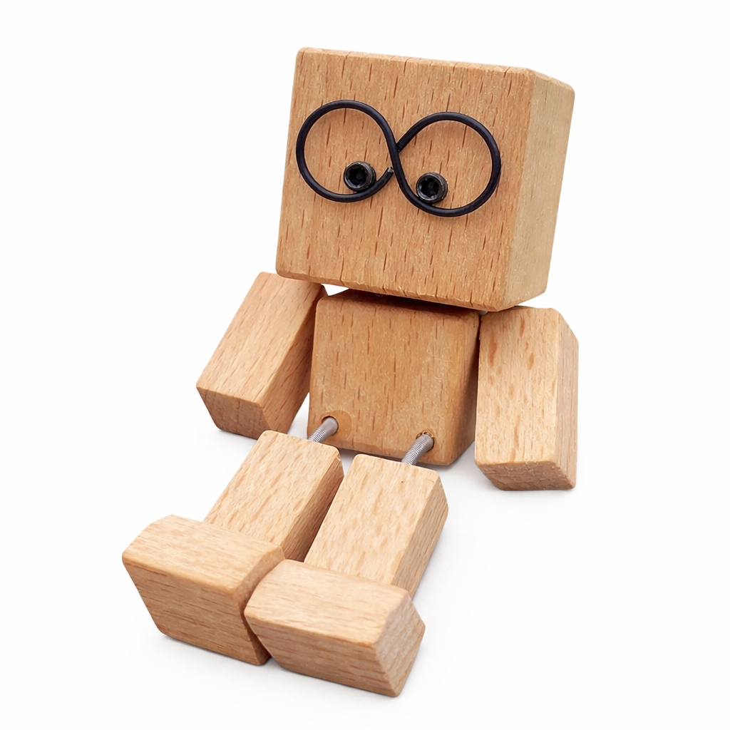 Wooden Shaking Man Figurine – Handmade Desk