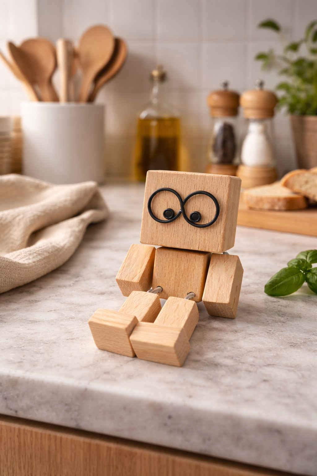 Wooden Shaking Man Figurine – Handmade Desk