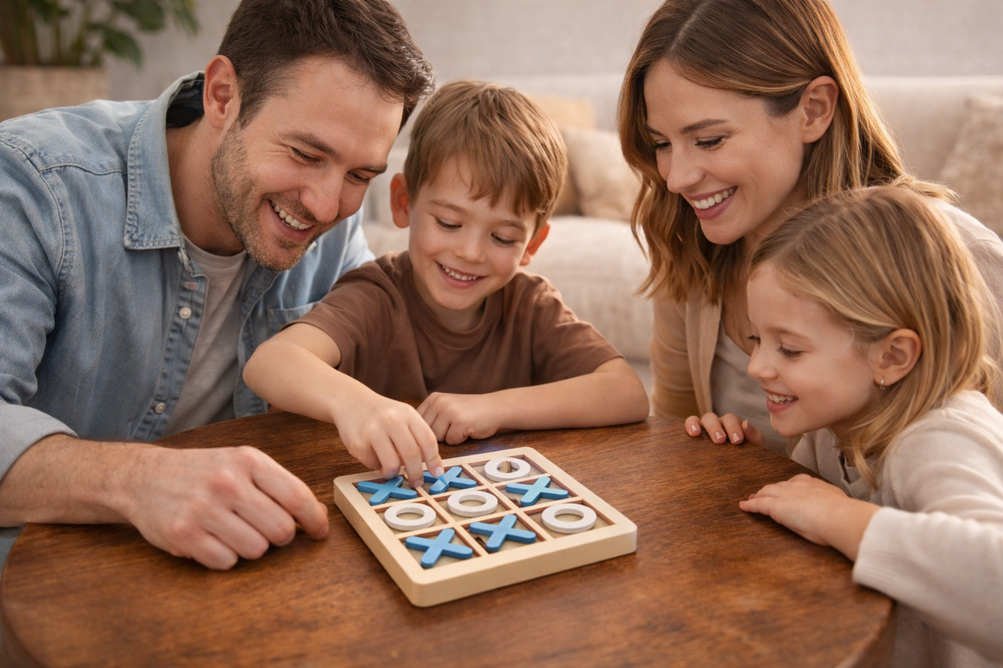 Wooden Tic Tac Toe Game – Classic Strategy Board