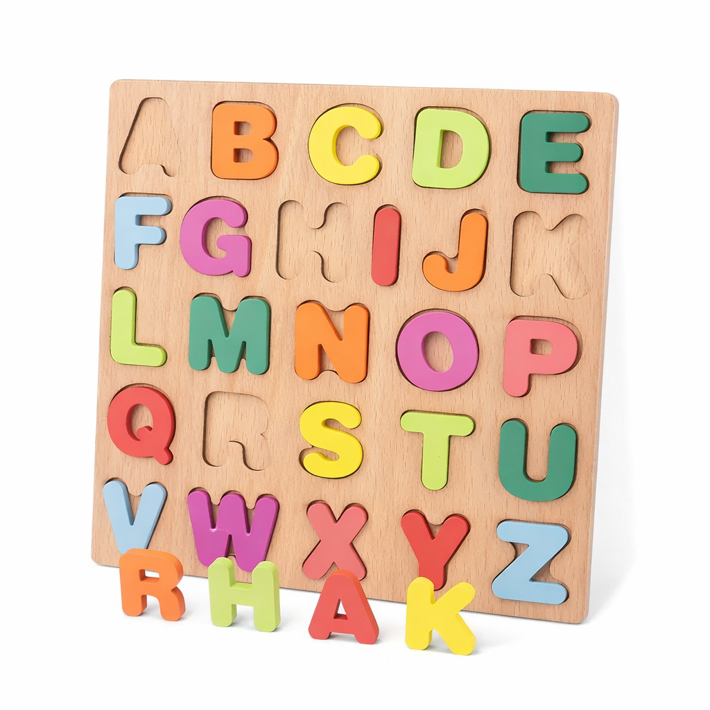 Montessori Wooden Alphabet Puzzle – ABC Learning Toy for Toddlers