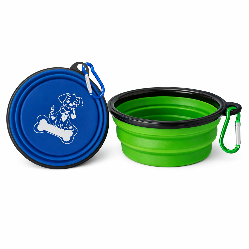 XL Collapsible Travel Pet Bowls – 2 Pack Silicone Dog & Cat Bowl