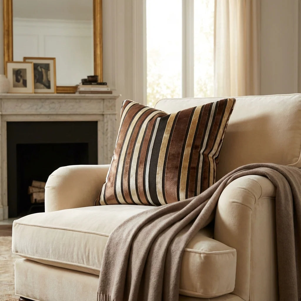 Graceful Bridge Yellow and Brown Luxury Throw Pillow