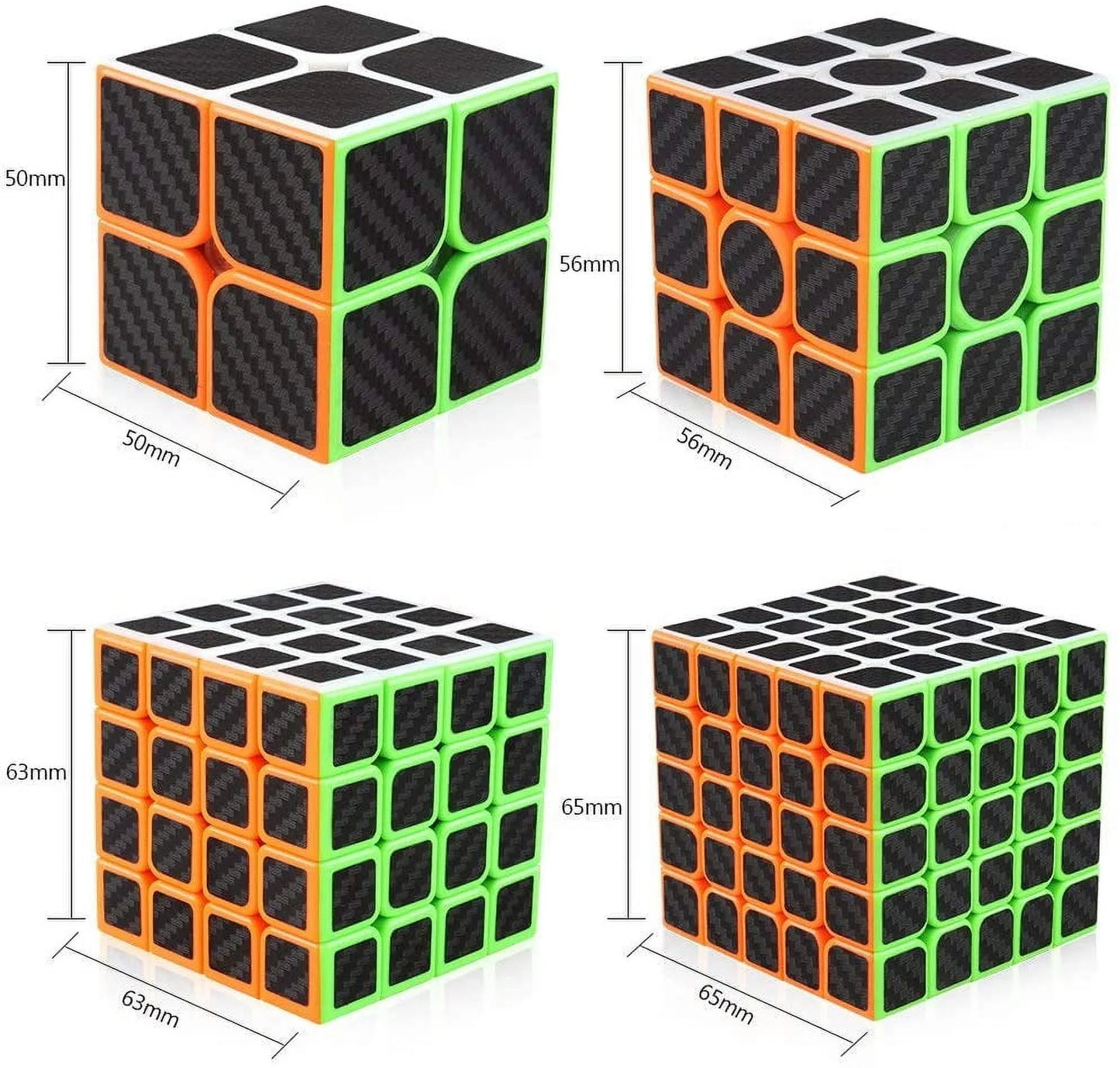 Speed Cubes, Speed Cube Set of 2X2X2 3X3X3 4X4X4 5X5X5 Stickerless Puzzle Magic Cube with Gift Box, Frosted Surface Enhanced Edition