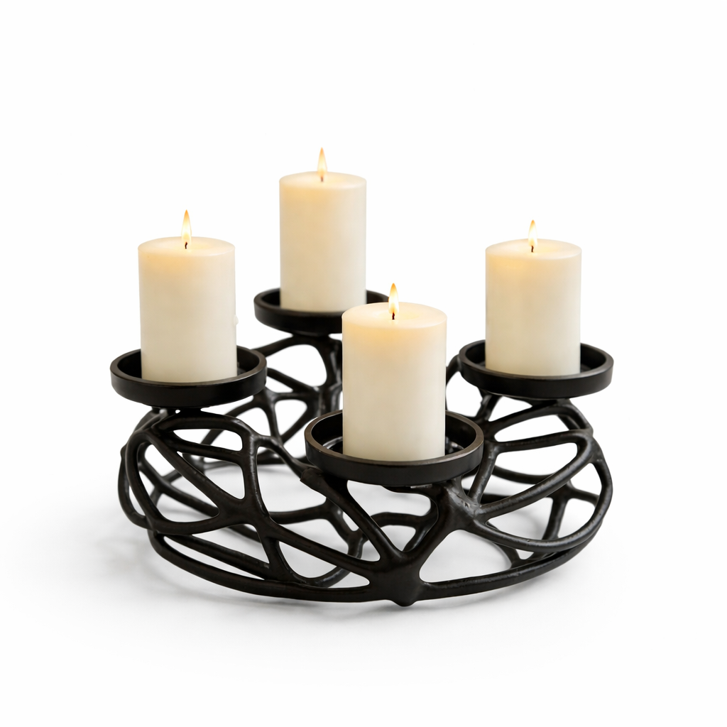 Black Aluminum Tea Light Candle Holder