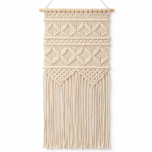 Boho Cotton Macrame Wall Hanging – Handmade Natural Wall Decor