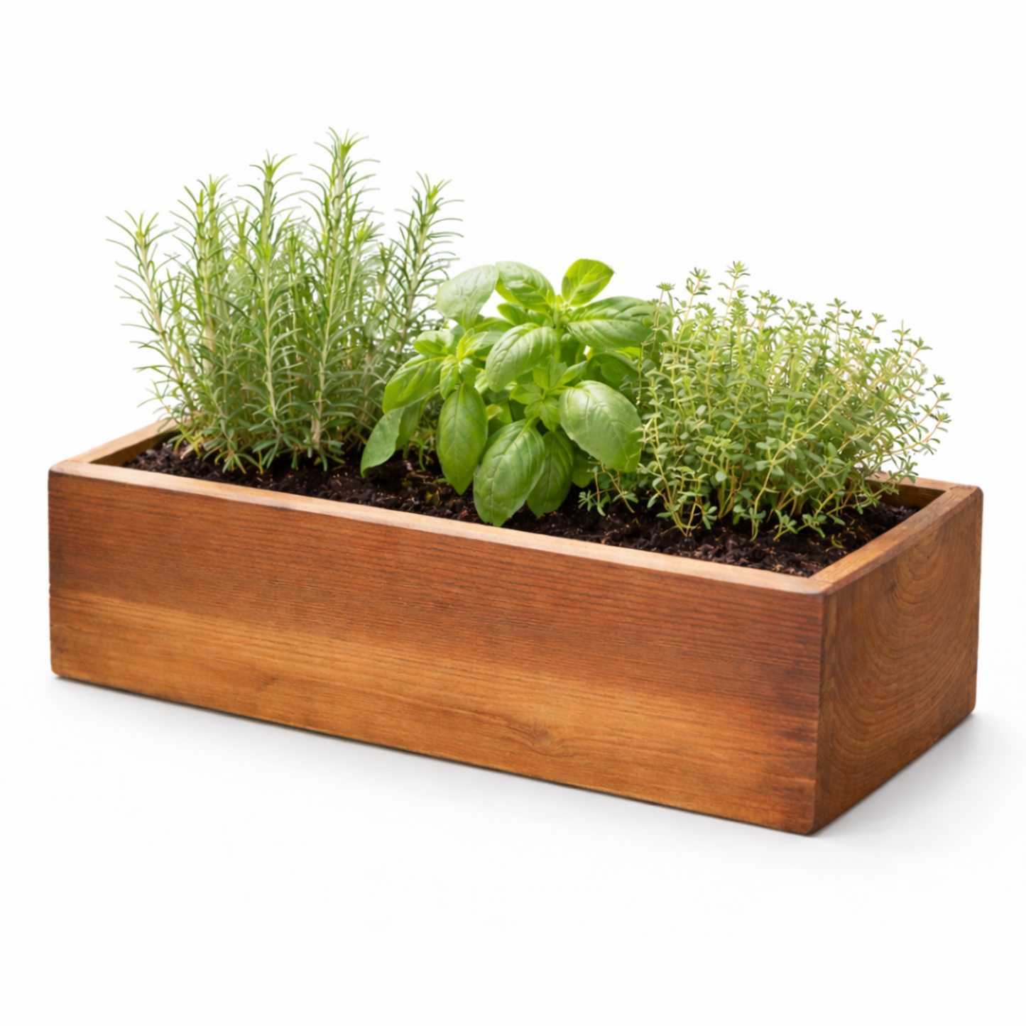 Cedar Wood Planter Box – Rustic Outdoor Herb & Flower Planter