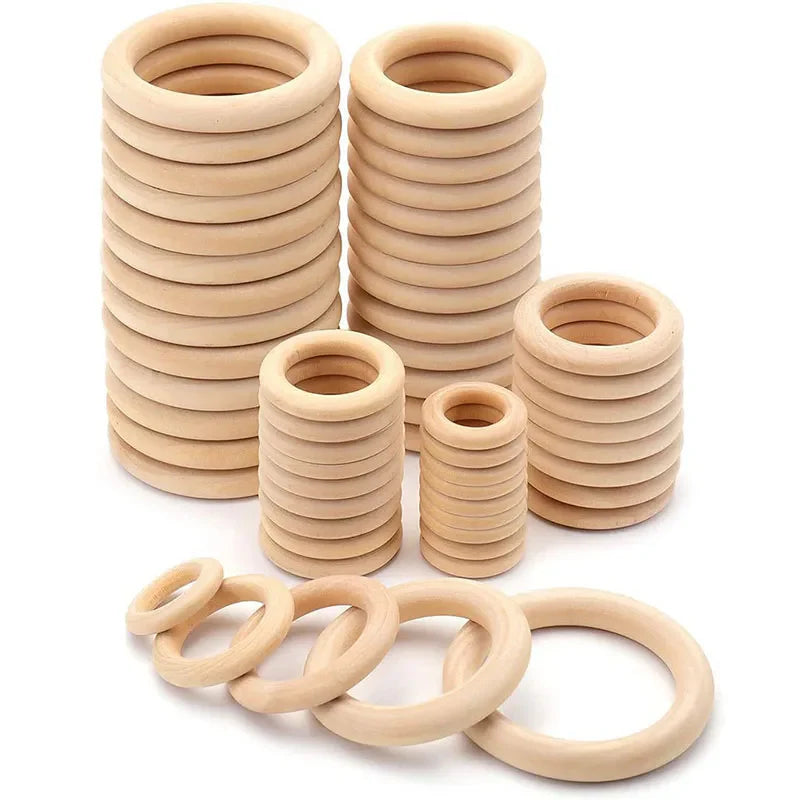 20Pcs Wooden Rings for Crafts, Natural Wooden Rings for Macrame, Unfinished Wood Rings Circles, Macrame Rings Wooden Hoops for DIY Craft Pendant Connectors Jewelry Making Macrame Craft Decorative Wooden Hoop