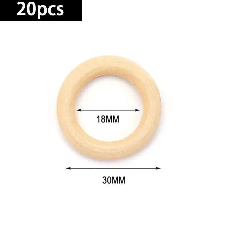 20Pcs Wooden Rings for Crafts, Natural Wooden Rings for Macrame, Unfinished Wood Rings Circles, Macrame Rings Wooden Hoops for DIY Craft Pendant Connectors Jewelry Making Macrame Craft Decorative Wooden Hoop