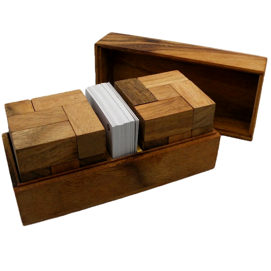 Double Soma Cube Wooden Puzzle with Challenge Cards