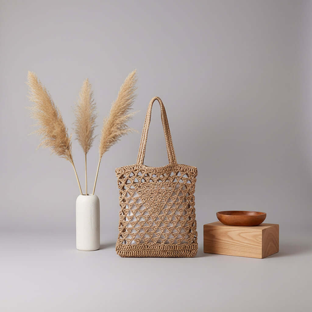 One Shoulder Straw Beach Bag Casual Hollow Out