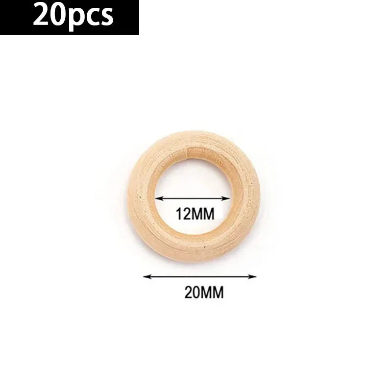 20Pcs Wooden Rings for Crafts, Natural Wooden Rings for Macrame, Unfinished Wood Rings Circles, Macrame Rings Wooden Hoops for DIY Craft Pendant Connectors Jewelry Making Macrame Craft Decorative Wooden Hoop