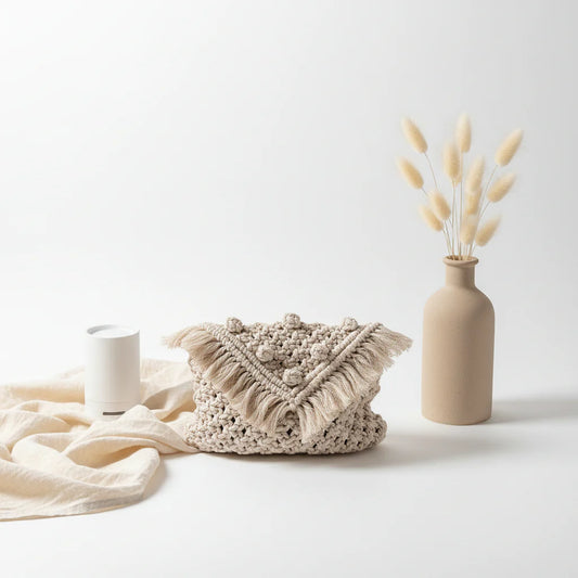 Crossbody Cotton Thread Woven Bag Women Tassel Bag Cover Shoulder Straw Bag