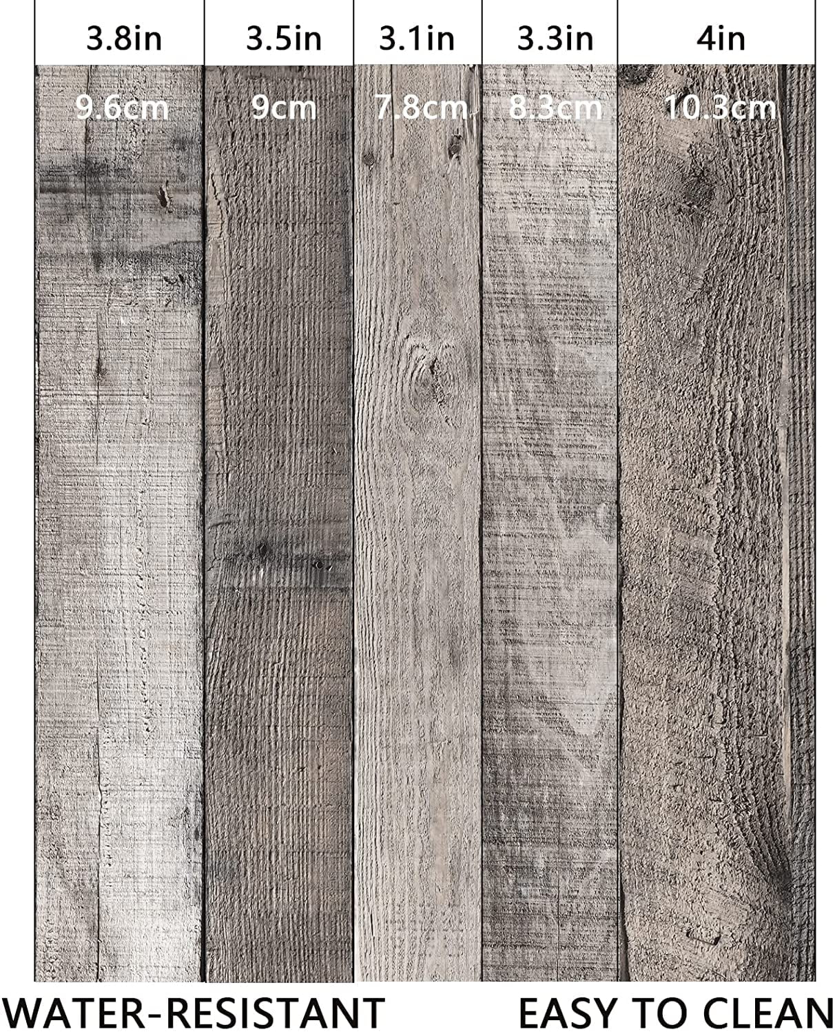 Peel and Stick Wallpaper Gray Wood Wallpaper Self Adhesive Wallpaper Craft, 17.71"X 118"