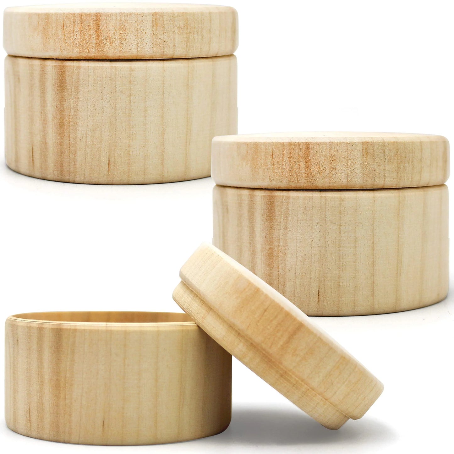 Mini Wooden Storage Boxes with Lid – Natural DIY Craft Set (3pcs)