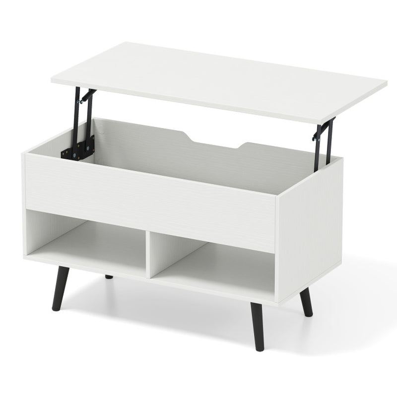 31.5 Inch Lift-Top Coffee Table with Hidden Storage and 2 Open Shelves