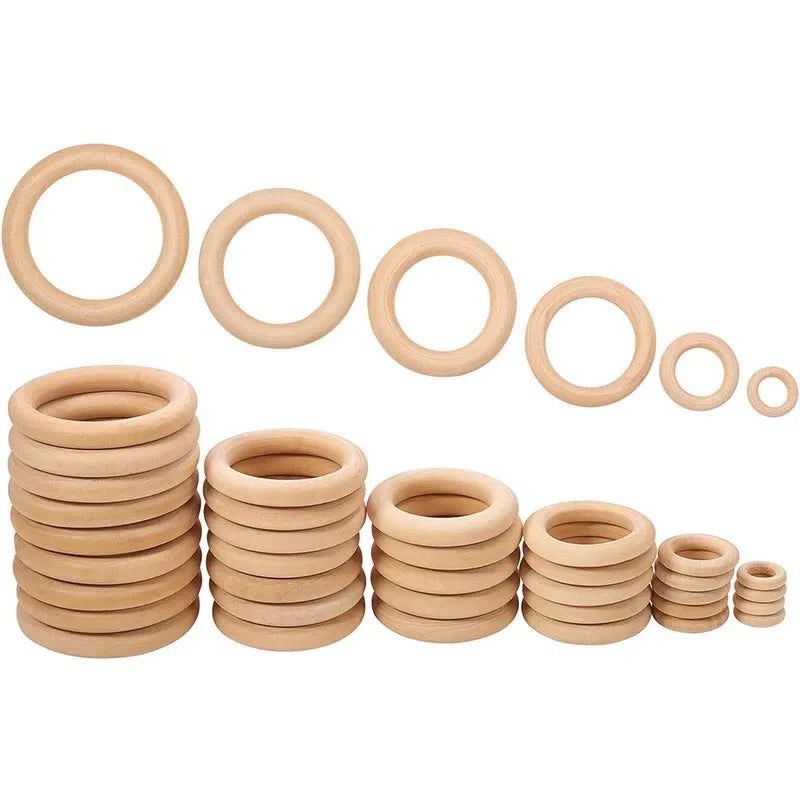 20Pcs Wooden Rings for Crafts, Natural Wooden Rings for Macrame, Unfinished Wood Rings Circles, Macrame Rings Wooden Hoops for DIY Craft Pendant Connectors Jewelry Making Macrame Craft Decorative Wooden Hoop