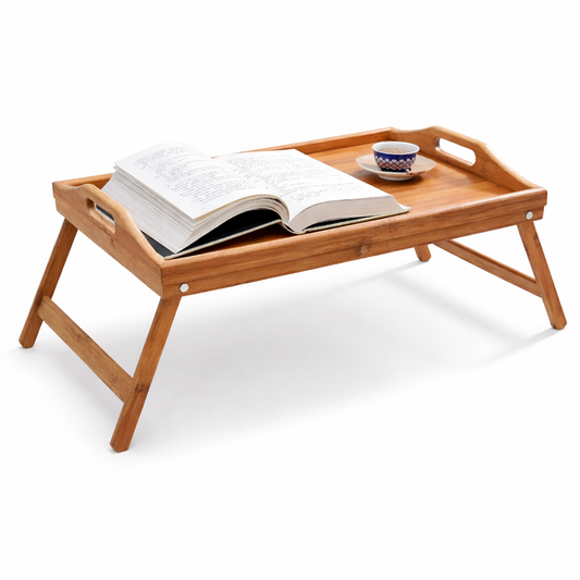 Foldable Bamboo Bed Tray Table – Breakfast & Laptop Stand