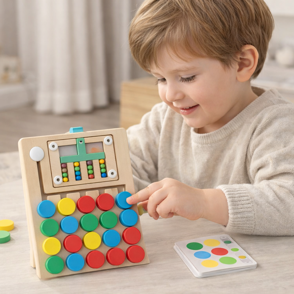 Montessori Wooden Color Matching Game – Logic Puzzle for Kids
