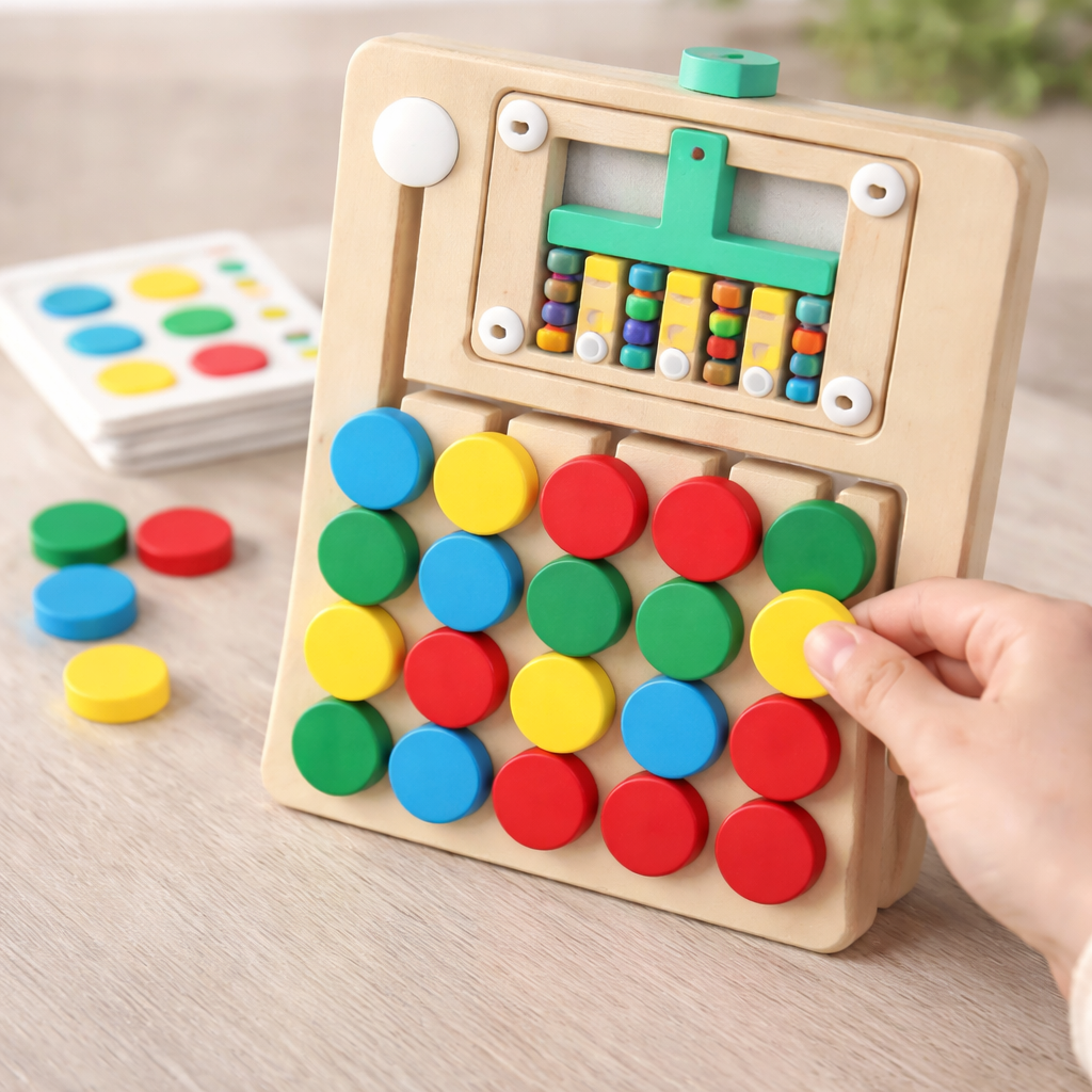 Montessori Wooden Color Matching Game – Logic Puzzle for Kids