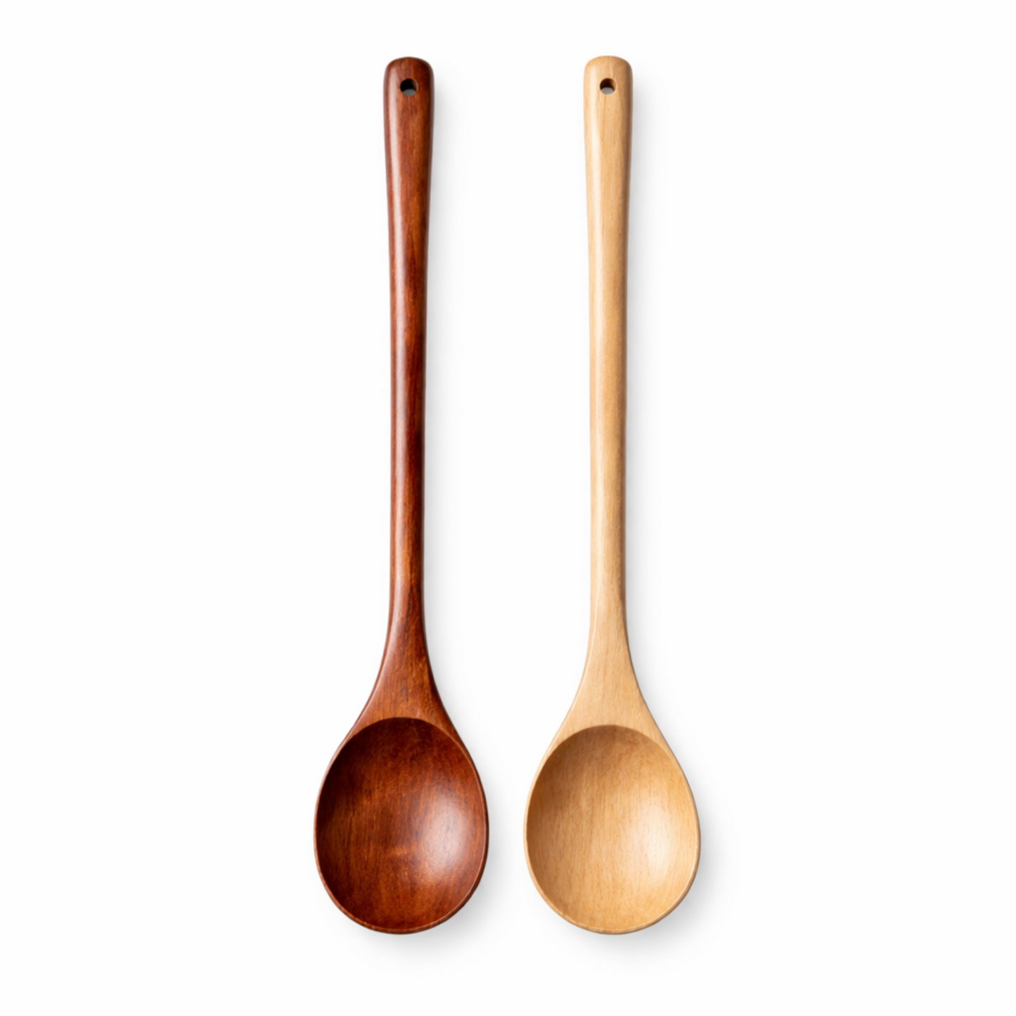 Long Wooden Cooking Spoons Set – 13” Natural Kitchen Utensils