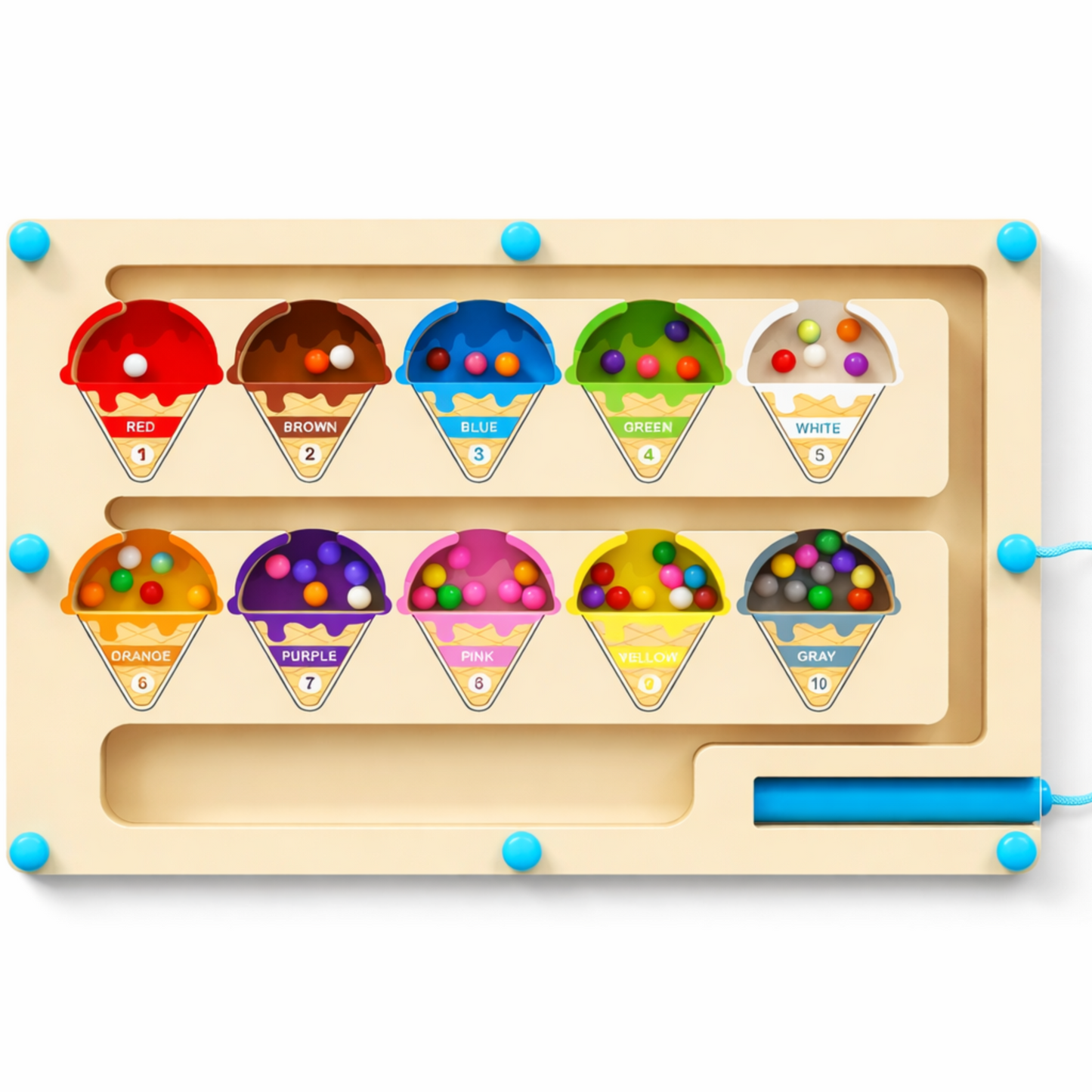 Montessori Magnetic Color Maze – Wooden Learning Toy