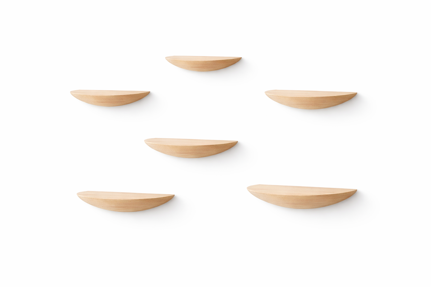 Minimalist Semicircle Wooden Floating Wall Shelf
