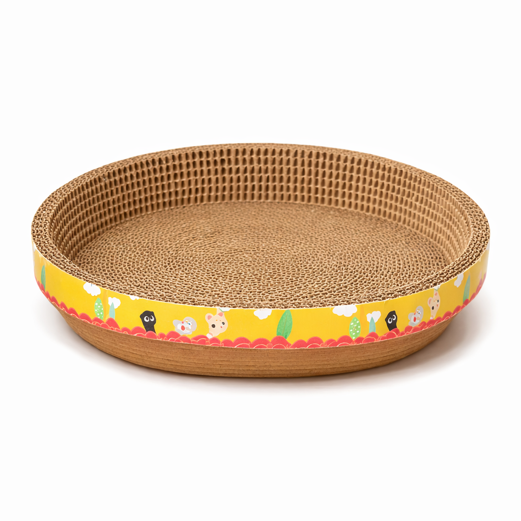 Oval Cat Scratcher Bed – Cardboard Scratch Pad Nest