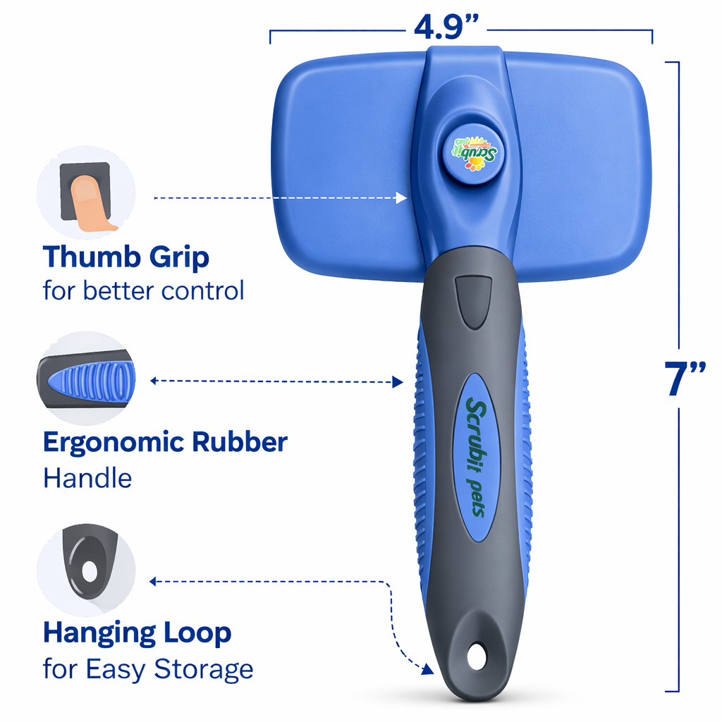 Self-Cleaning Pet Slicker Brush for Dogs & Cats