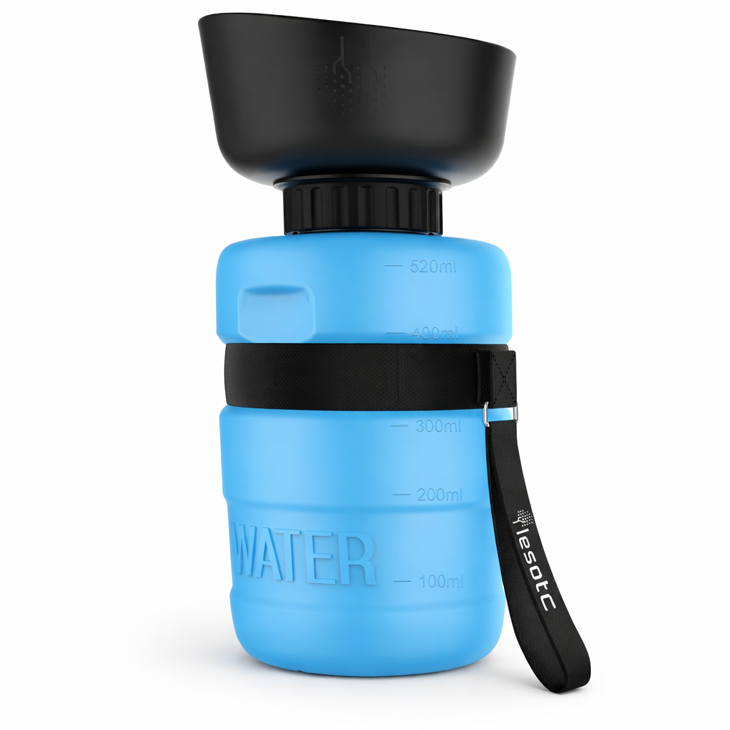 Portable Dog Water Bottle with Bowl – Leak-Proof Travel Dispenser