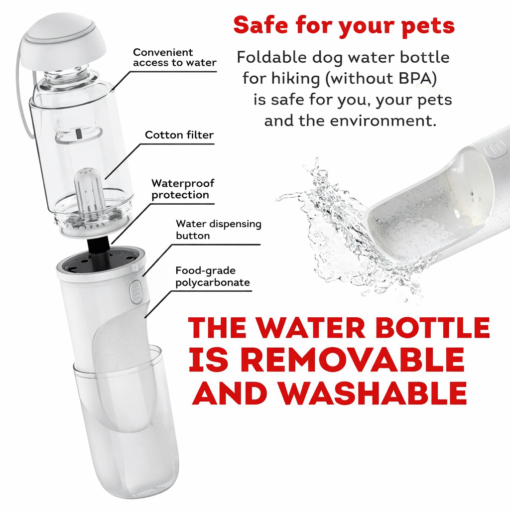 Portable Dog Water Bottle – Leak-Proof Travel Water Dispenser for Dogs (12 oz)