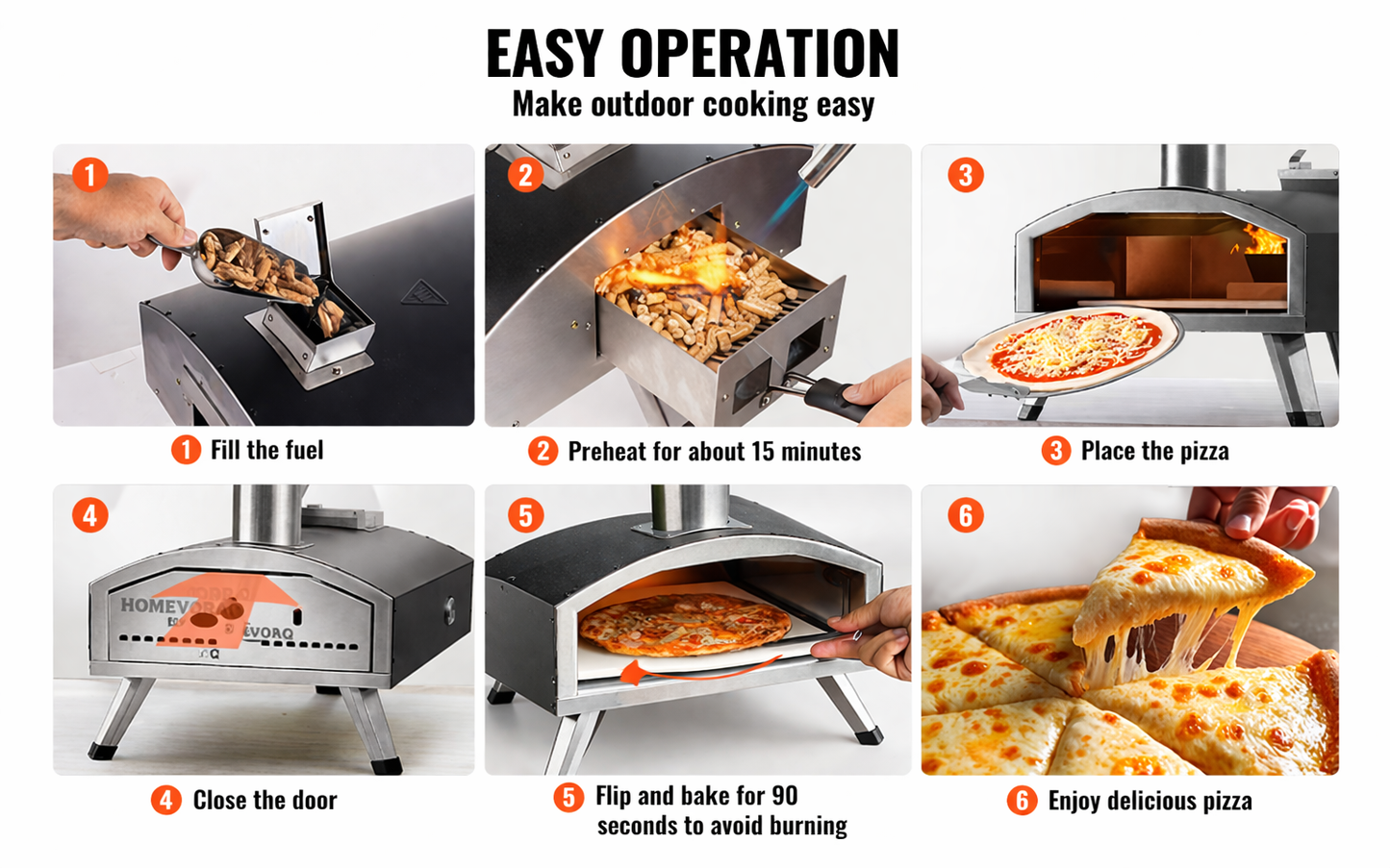 Portable Outdoor Pizza Oven 12” Wood Pellet Camping Oven