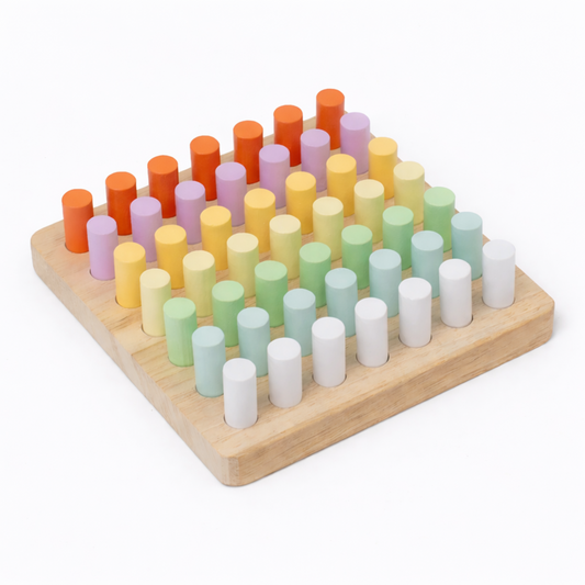 Montessori Rainbow Peg Board – Wooden Color Sorting Toy