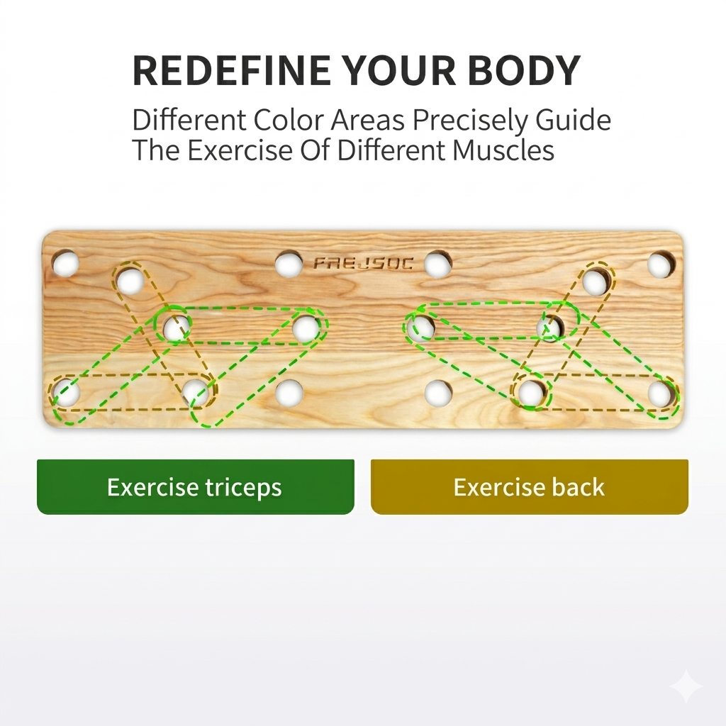 Wooden Push-Up Board for Strength Training & Home Workouts
