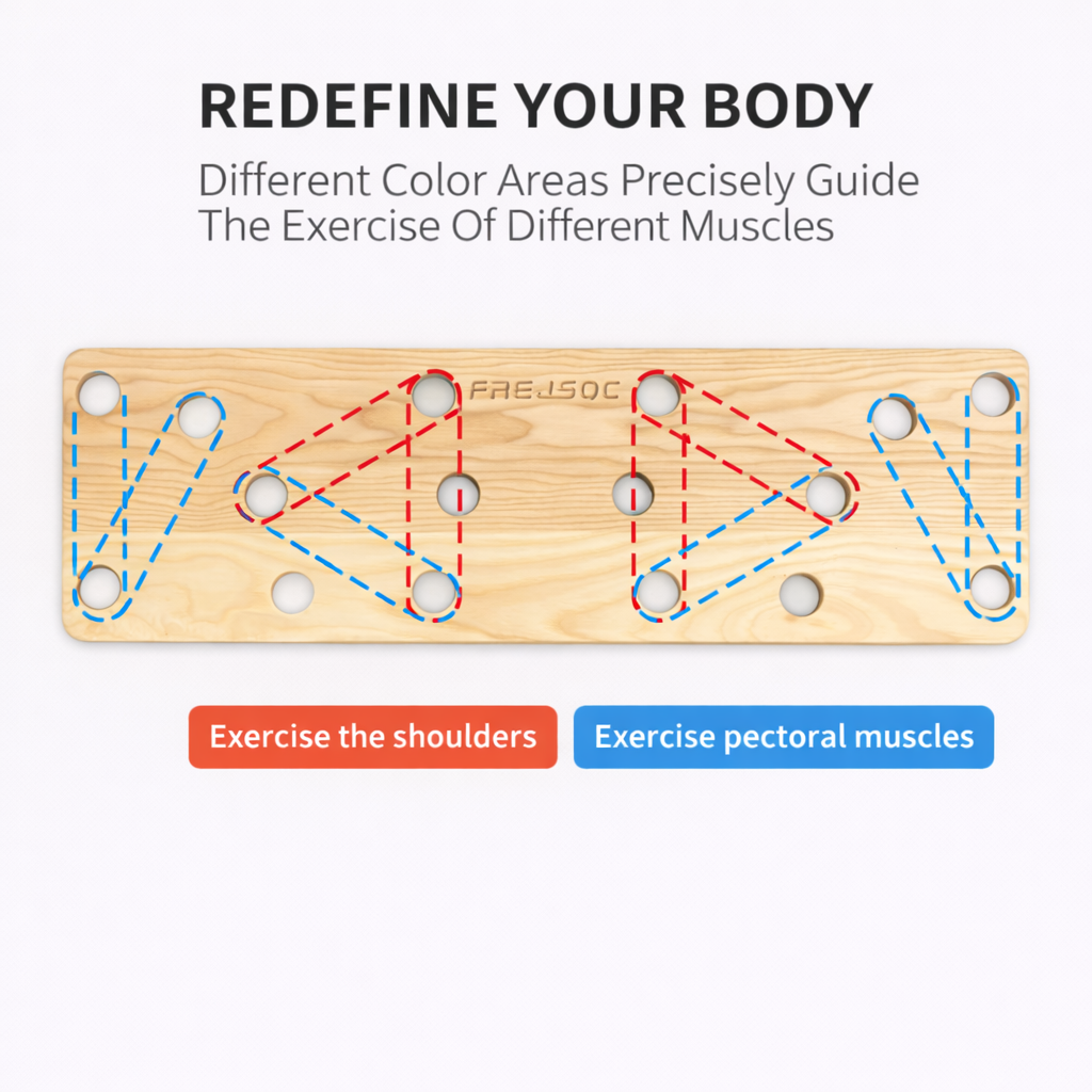 Wooden Push-Up Board for Strength Training & Home Workouts
