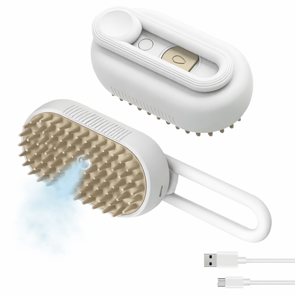 Steam Pet Grooming Brush – Spray Deshedding Brush for Cats & Dogs