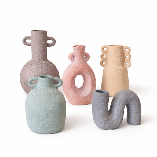Wabi-Sabi Ceramic Decorative Vase – Modern Rustic Sculpture