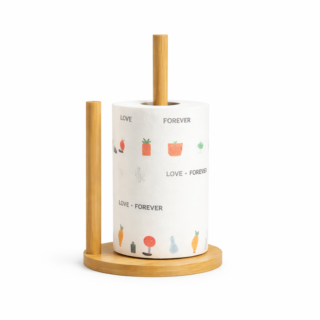 Minimalist Wooden Paper Towel Holder Stand