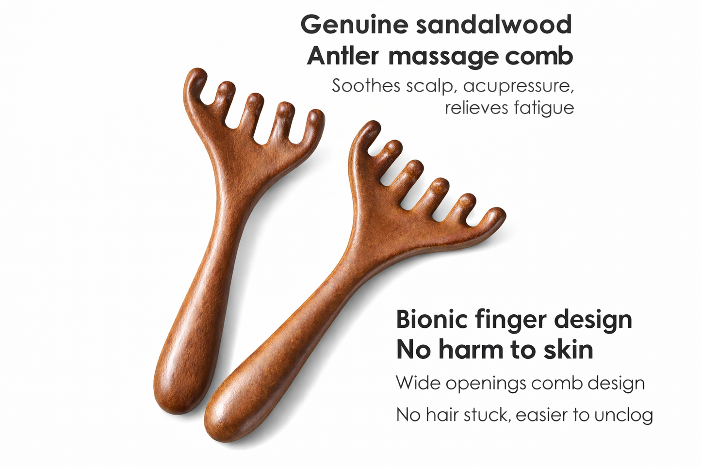 Wooden Scalp Massager – Natural Sandalwood Head Relax Tool